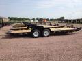 22ft flatbed with 2-7000lb axles-black w/wood deck