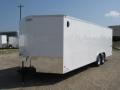White  24ft Tandem Axle Cargo Rear Ramp Door with Spring Assist