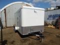 14ft White Flat Front with 7k Enclosed Cargo w/Barn Doors