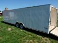 White 38ft Gooseneck Race Car Trailer-Finished Walls and Ceiling