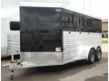 Black 3 Horse Slant Load with Dressing Room, Floor Mats and More