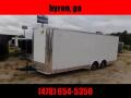 8.5x24 10k White Carhauler w/ ramp door Enclosed Cargo