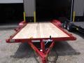 16FT Tandem Axle Car Brakes-RED WITH WOOD DECK