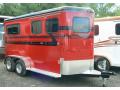 2 HORSE BUMPER PULL W/TACK ROOM-RED W/BLACK GRAPHICS