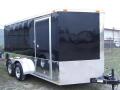 14ft Black Enclosed Motorcycle Trailer w/Wrap Around Diamond Plating