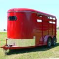2 HORSE SLANT LOAD - RED - ROUNDED FRONT W/WINDOW