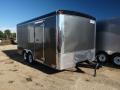 16ft  Enclosed Cargo Trailer  with White Walls and Charcoal Exterior