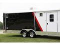 27FT COMBO HAULER DELUXE BLACK AND WHITE W/RED STRIPE