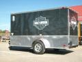 6x12 charcoal  motorcycle trailer w harley stickers