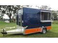 Blue/Orange 12ft Single Axle Concession Trailer - Appliances