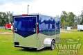 6' x 12' Custom Slanted Trim & V-Nose Enclosed Motorcycle Cargo Trailer w/ Ramp & Mags