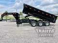 7' x 16' Iron Bull Scissor Hoist Hydraulic Triple Axle Gooseneck Dump Trailer w/ 36