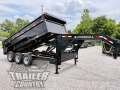 7' x 16' Iron Bull Scissor Hoist Hydraulic Triple Axle Gooseneck Dump Trailer w/ 48