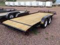 18ft flatbed trailer with slide in ramps