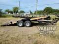 7' x 20' Heavy Duty Pressure Treated Wood Deck Flatbed Gravity Tilt Deck Trailer.   Up for your
