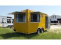 Yellow 18ft Concession Trailer, Hood Vent, Sinks