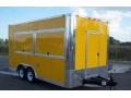 16ft Yellow Concession Trailer-Door in Flat Front
