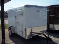 10FT White Flat Front Cargo Trailer 16 OC Floor and Walls