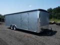 24ft Enclosed Car Trailer  Silver Flat Front