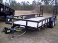 BLACK 18FT EQUIPMENT TRAILER W/STAND UP RAMPS