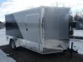 12FT Enclosed Motorcycle Trailer  Two Tone Black/Silver