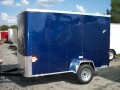 8ft  Enclosed Cargo Trailer  -  Cobalt Blue Flat Front