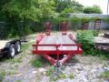 20ft Red Steel Frame and Wood Deck Equipment Trailer