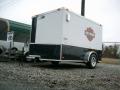 7x12 white w blk ATP enclosed motorcycle trailer