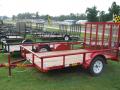 14ft  Utility Trailer-Red Steel Frame with Wood Deck