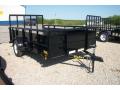 BLACK 12ft Utility Trailer-Solid Sides with Top Rail
