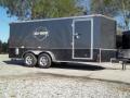 7x16 w HARLEY decals enclosed motorcycle trailer grey