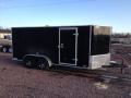 Flat Top 16ft black cargo trailer w/v-nose