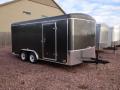 16FT CHARCOAL ENCLOSED CARGO TRAILER-FLAT FRONT