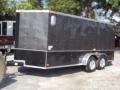 7x16 grey w blk ATP enclosed motorcycle trailer