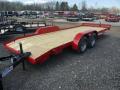 20ft  Open  Car Trailer  Red with Wood Decking