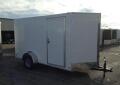 12ft Enclosed Utility Trailer  - White  with Barn Doors