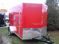 Red V-nose 10ft Enclosed Landscape Cargo  
