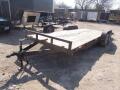 FOR RENT ONLY #13 7x18 M.E.B Open Car Hauler w/Slide Out Ramps 
