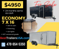 7x16 economy cargo trailer enclosed