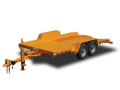16ft yellow jobsite trailer w/gravity tilt forklift