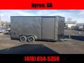 7x16 charcoal blackout enclosed trailer w extra wide doors
