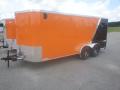 Black and Orange 16ft Enclosed Motorcycle Trailer