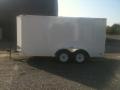 White 14ft T/A Cargo Trailer with Ramp Door