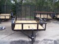 8ft Utility Trailer Black with Wood Deck