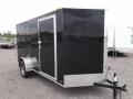 Black 12ft All Aluminum Cargo w/ Rear Ramp & Side Door 