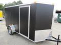 6x12 flat black enclosed motocycle trailer