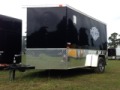 10FT Black & Chrome Motorcycle Trailer w/Finished Interior
