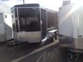 Black 12ft Tandem axle v-nose cargo trailer w/ramp