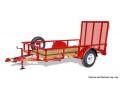 12ft Single Axle Utility - Red Steel Frame w/Wood Deck   