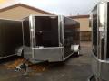 12ft v-nose Black enclosed trailer with ramp door